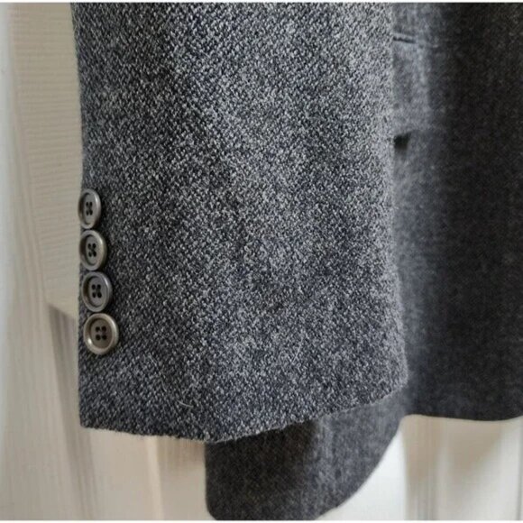 Brooks Brothers 346 Blazer Men 46R 48R Gray Wool 2 Button Vent Lined Dry Cleaned - Picture 5 of 10
